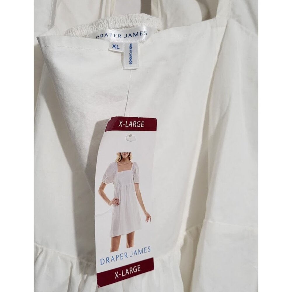 DRAPER JAMES Magnolia White Puff Sleeve Mini Dress - New With Tags Women's XL - Picture 9 of 9